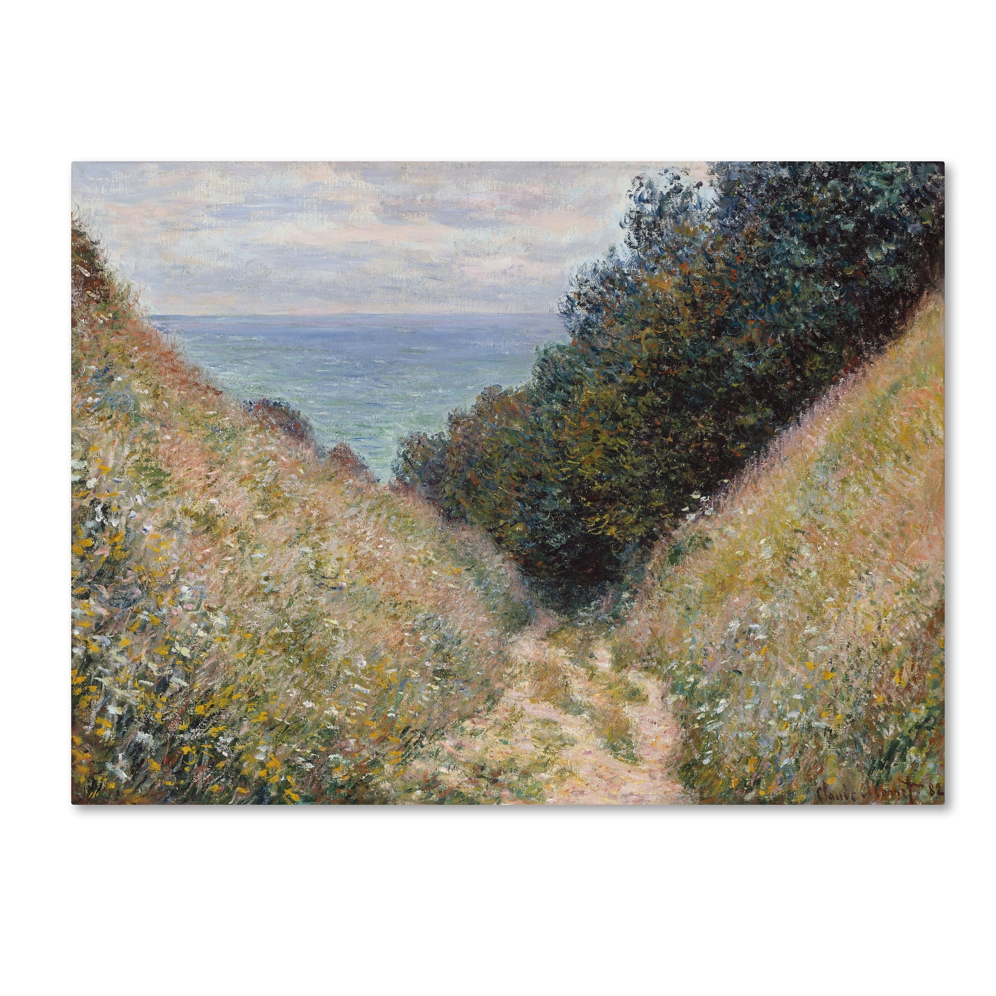Claude Monet Road at La Cavee Pourville Canvas Art in 14 x 19