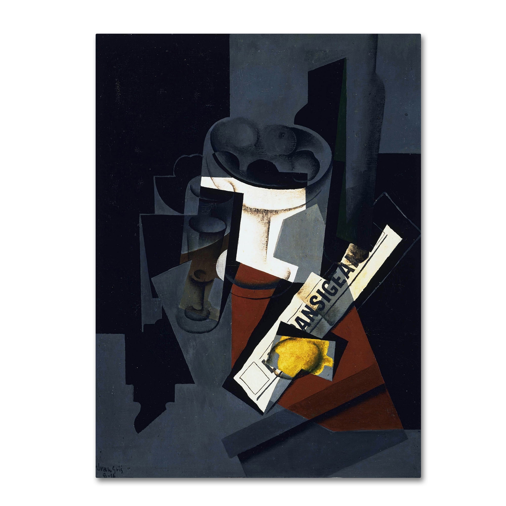 Juan Gris 'Still Life With Newspaper' Canvas Art