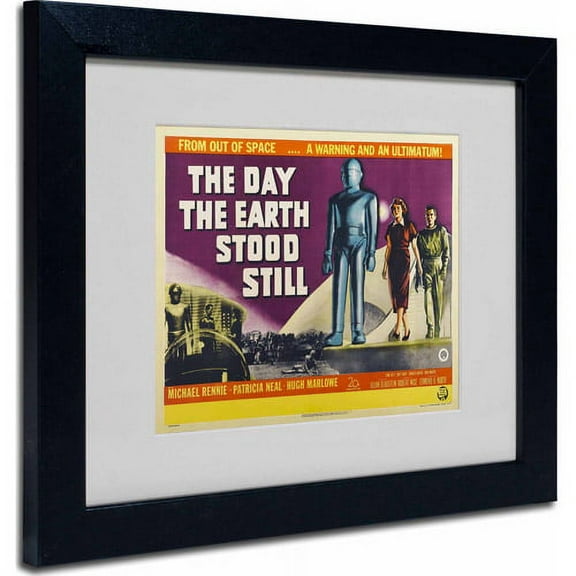 Matted art under acrylic in a black frame