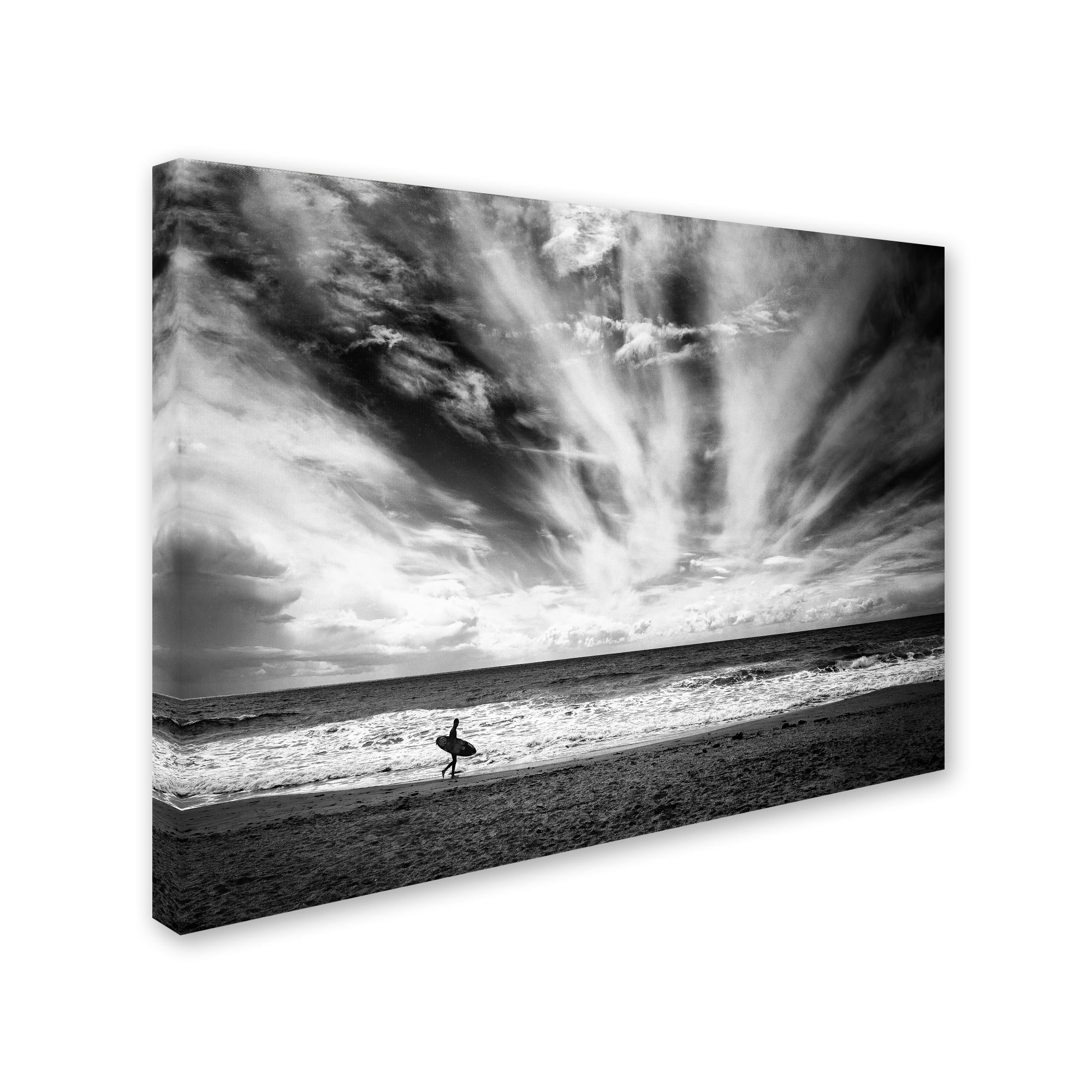 Lorenzo Grifantini Black and White Surfer Canvas Photography Art