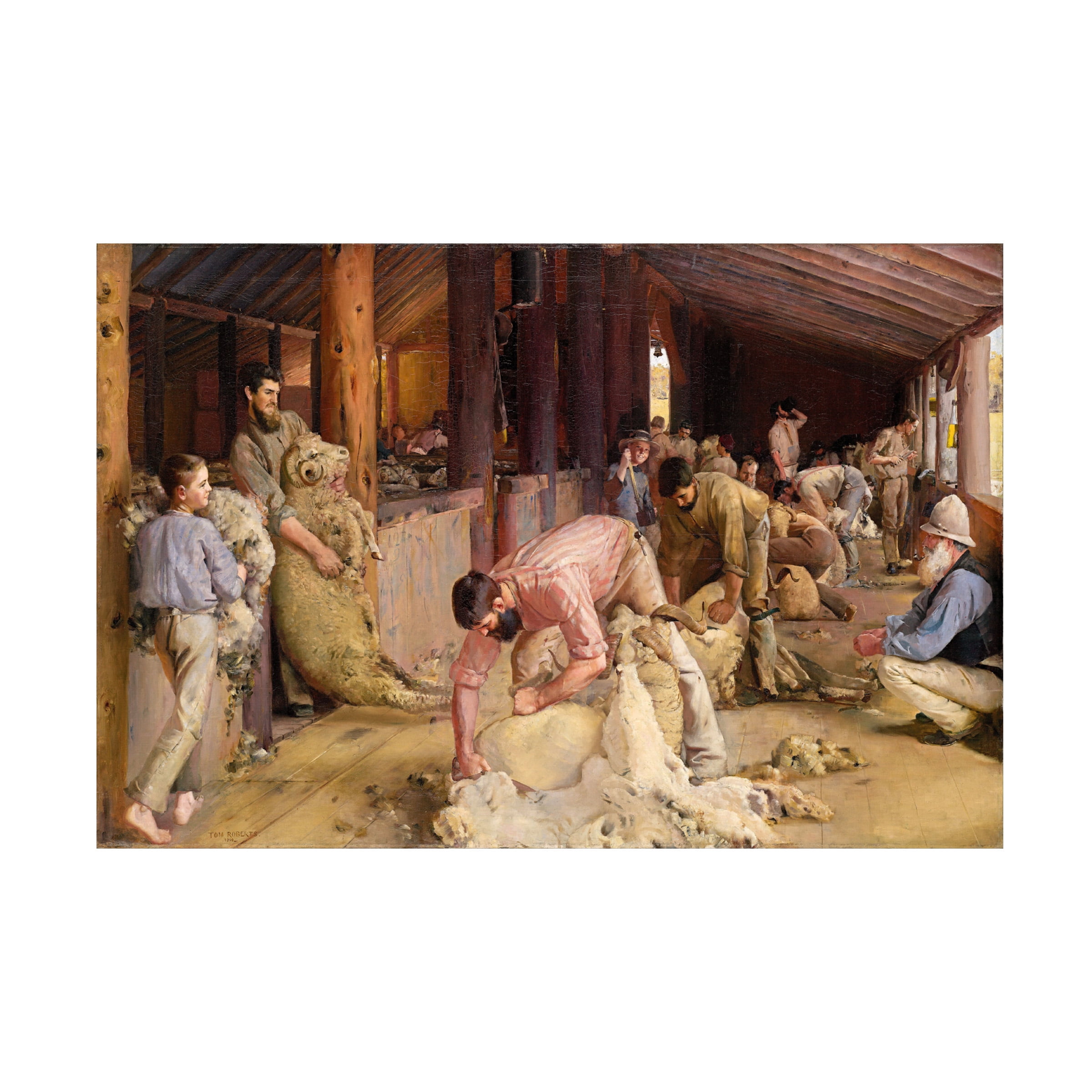 Tom Roberts 'Shearing the rams' Canvas Art