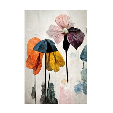Treechild 'Umbrella Flowers No2' Canvas Art