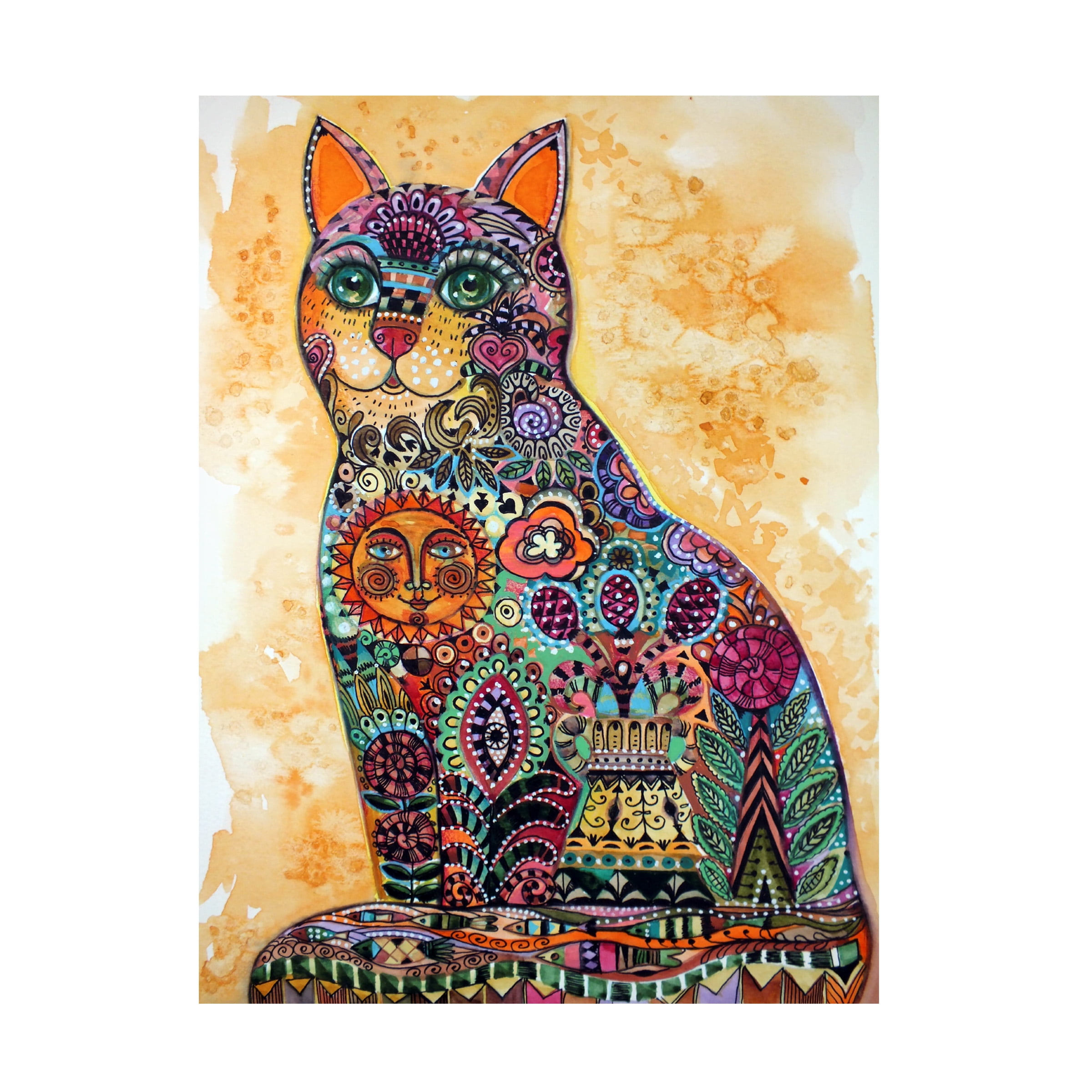 Oxana Ziaka 'Sun Cat' Canvas Art