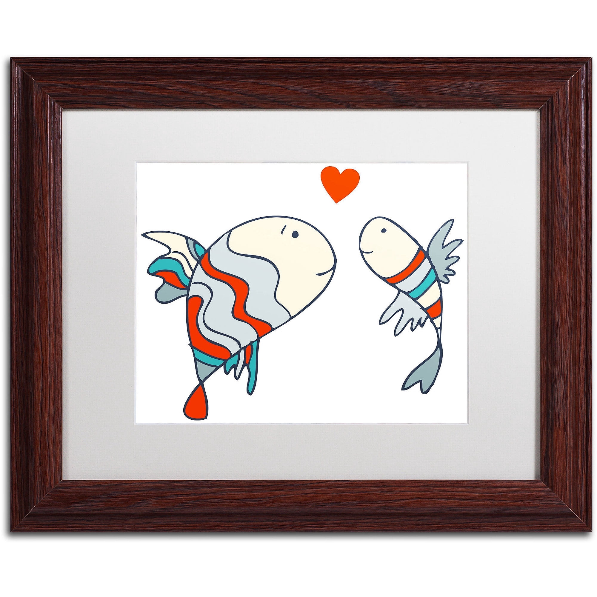 Carla Martell 'Two Little Fish' Matted Framed Art