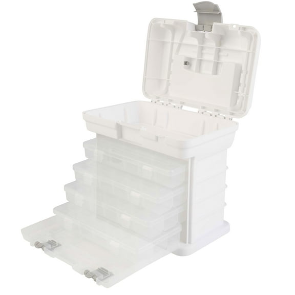 Stalwart Small Part Organizer Toolbox for Hardware, Tackle or Crafts, White