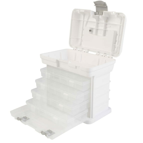 Stalwart Small Part Organizer Toolbox for Hardware, Tackle or Crafts, White