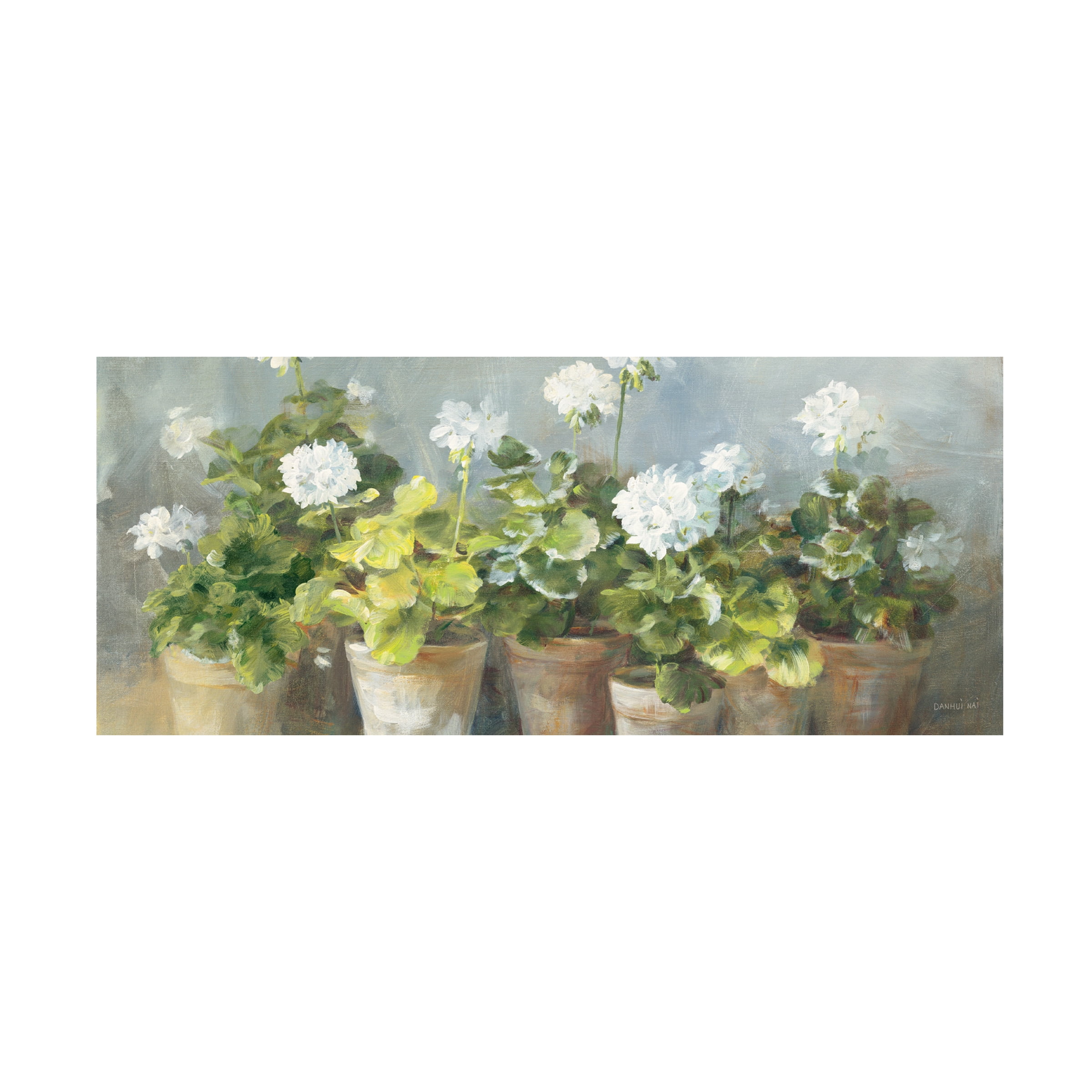 Danhui Nai 'White Geraniums V2' Canvas Art
