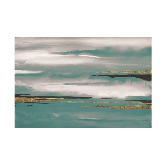 Chris Paschke 'Gilded Storm I Teal Grey' Canvas Art