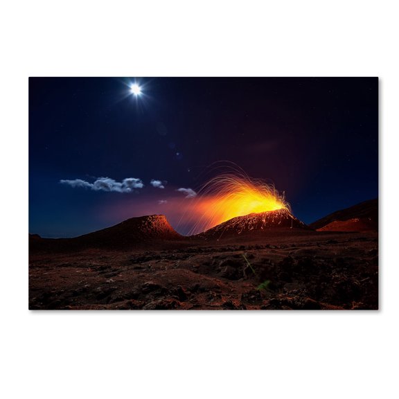Barathieu Gabriel 'Lava Flow With The Moon' Canvas Art