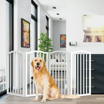 PETMAKER 4-Panel Indoor Foldable Pet Gate for Stairs or Doorways (White)