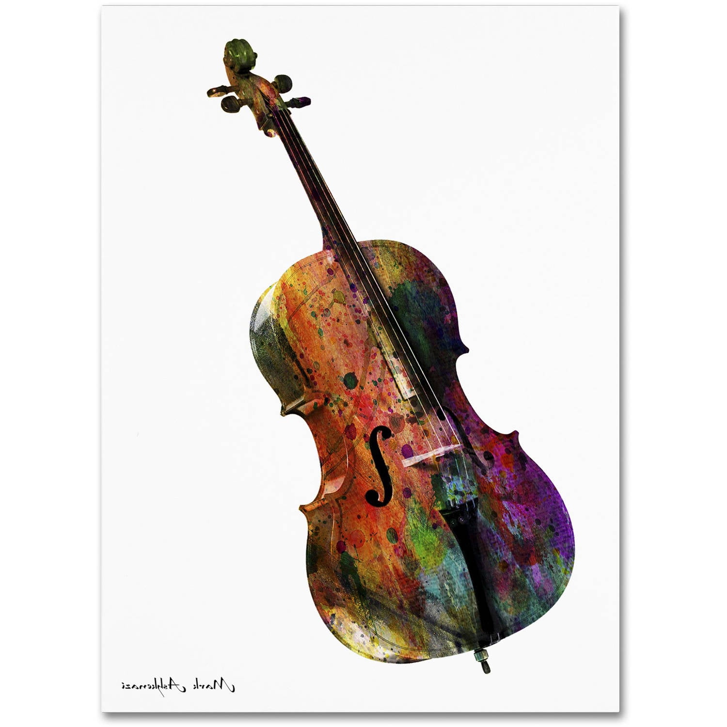 Mark Ashkenazi Multicolor Abstract Chello Canvas Art