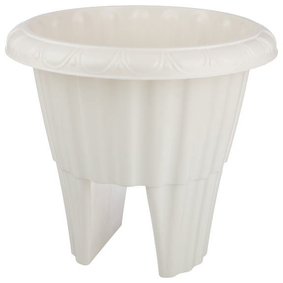 Pure Garden 13.5in Railing Planter - 2.6- Gal Outdoor Flower Pot, White