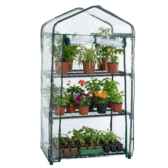 Pure Garden 3 Tier Mini Greenhouse with Rust-Resistant Frame and PVC Cover