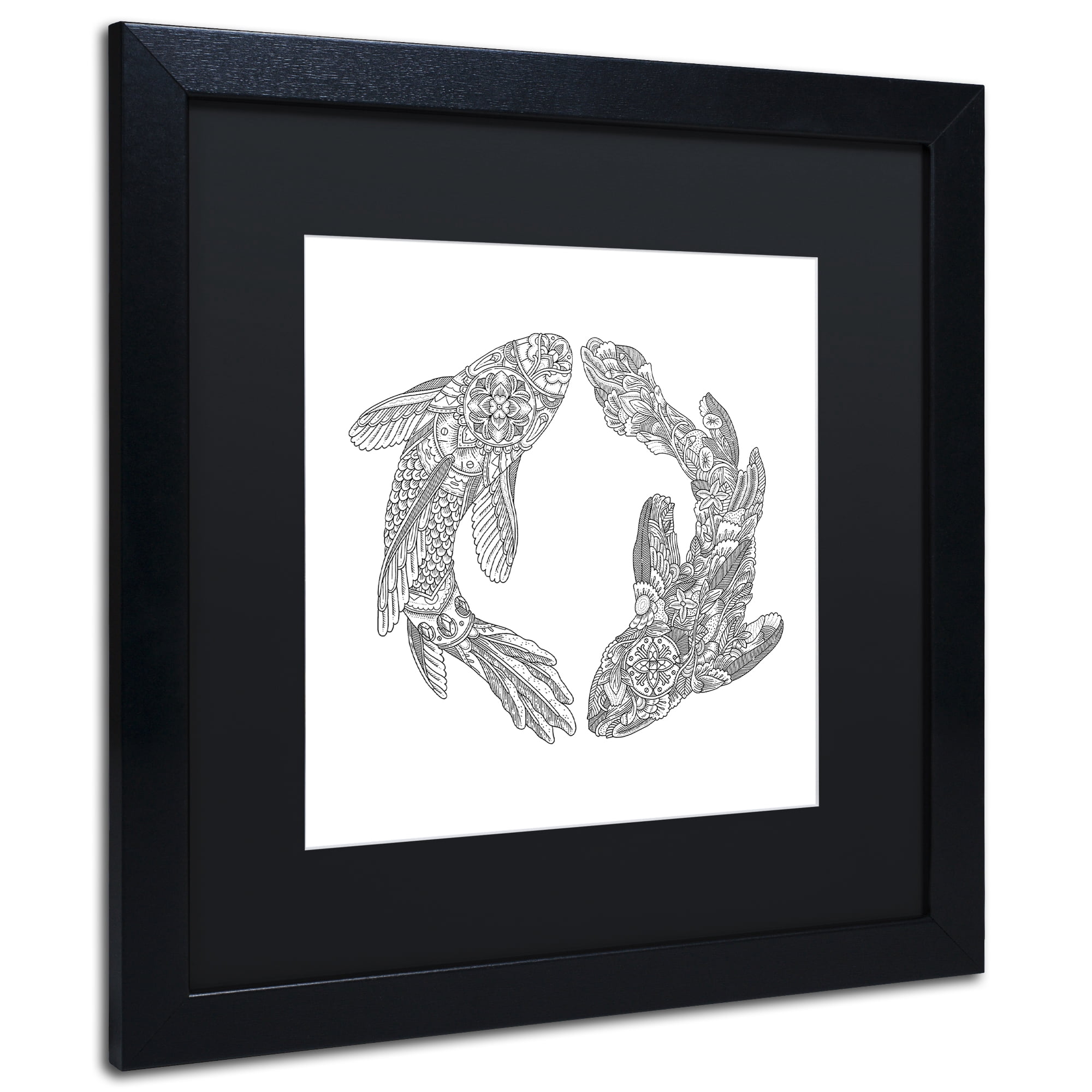 Filippo Cardu 'Koi Fishes' Matted Framed Art