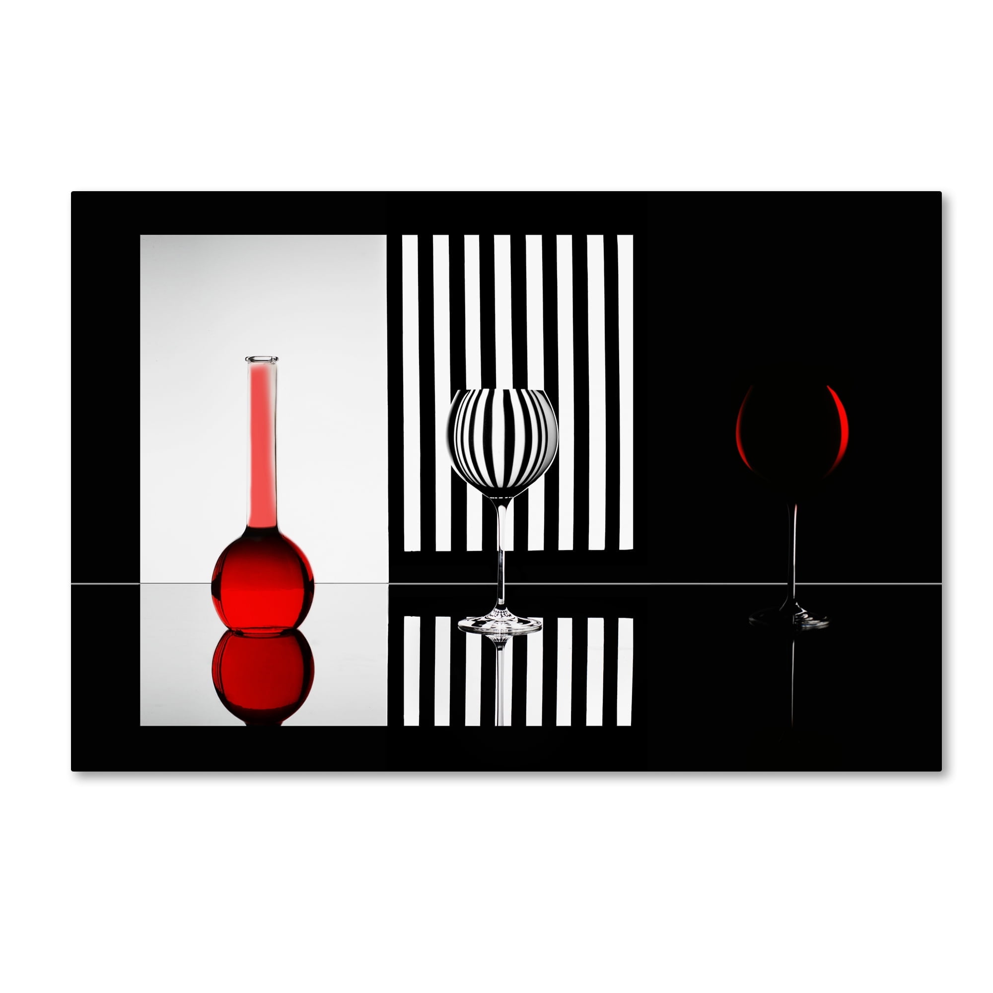 Doris Reindl Abstract Red and Black Canvas Art