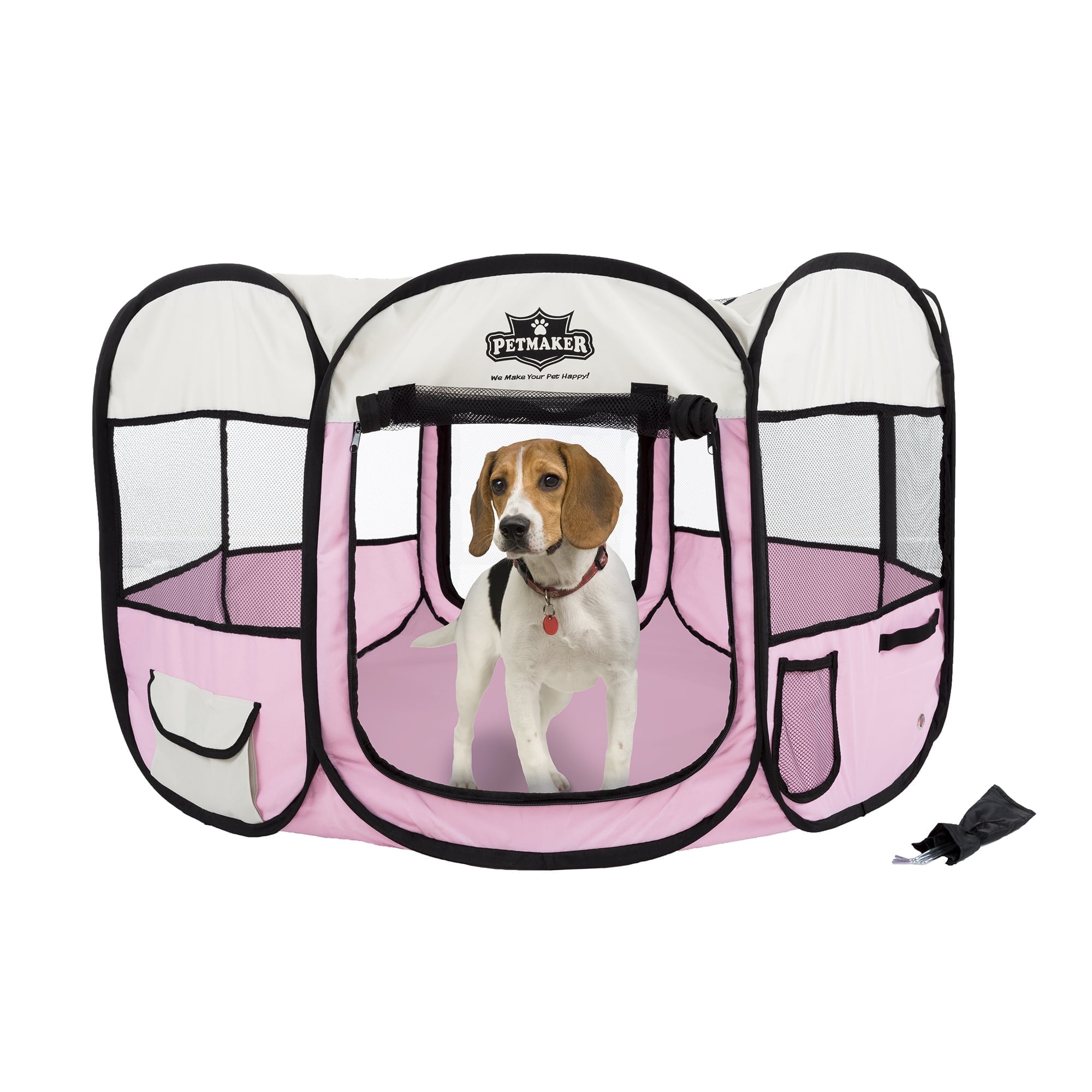 PETMAKER 38x24 Pop-Up Pet Playpen for Small Animals up to 25lbs, Pink