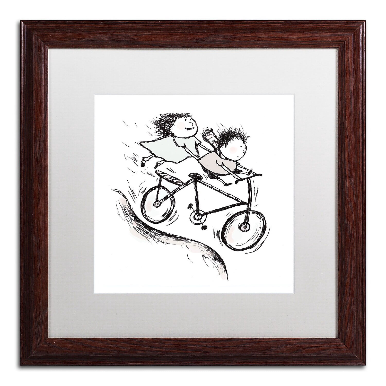 Carla Martell 'Bike Kids' Matted Framed Art