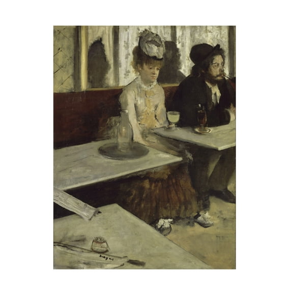 Trademark Fine Art Degas In A Cafe Canvas Wall Art - 14x19