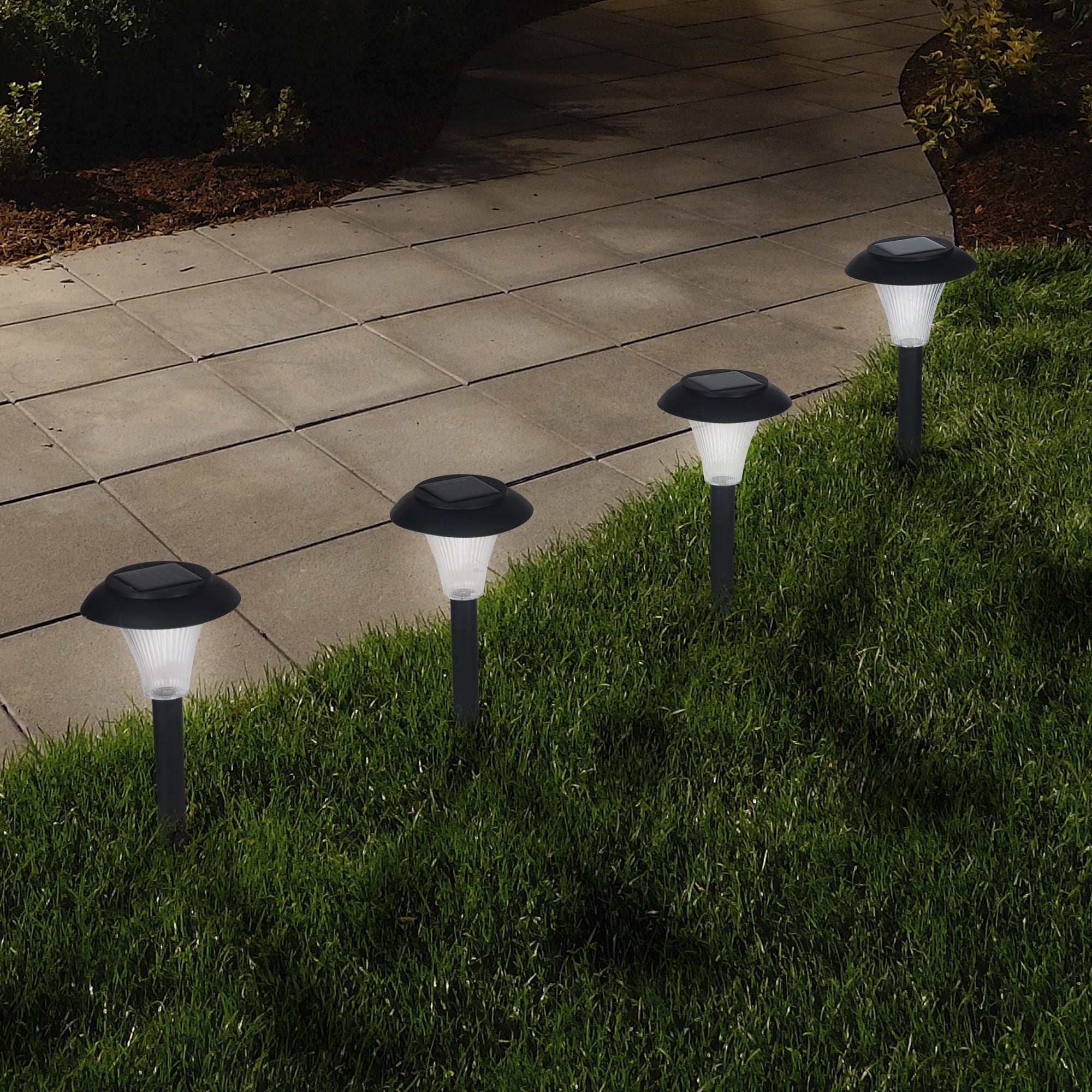 Pure Garden Solar Powered Black Accent Lights - Set of 8