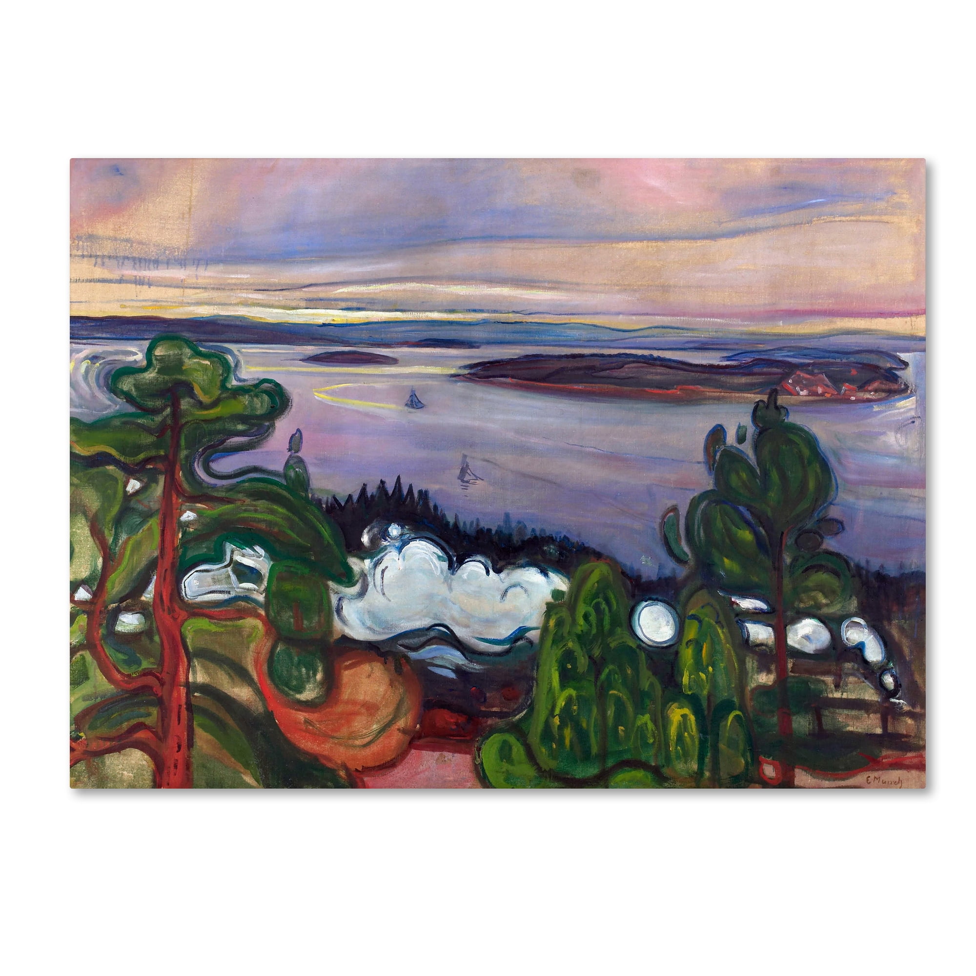 Edvard Munch Framed Landscape Canvas Print, 32x24