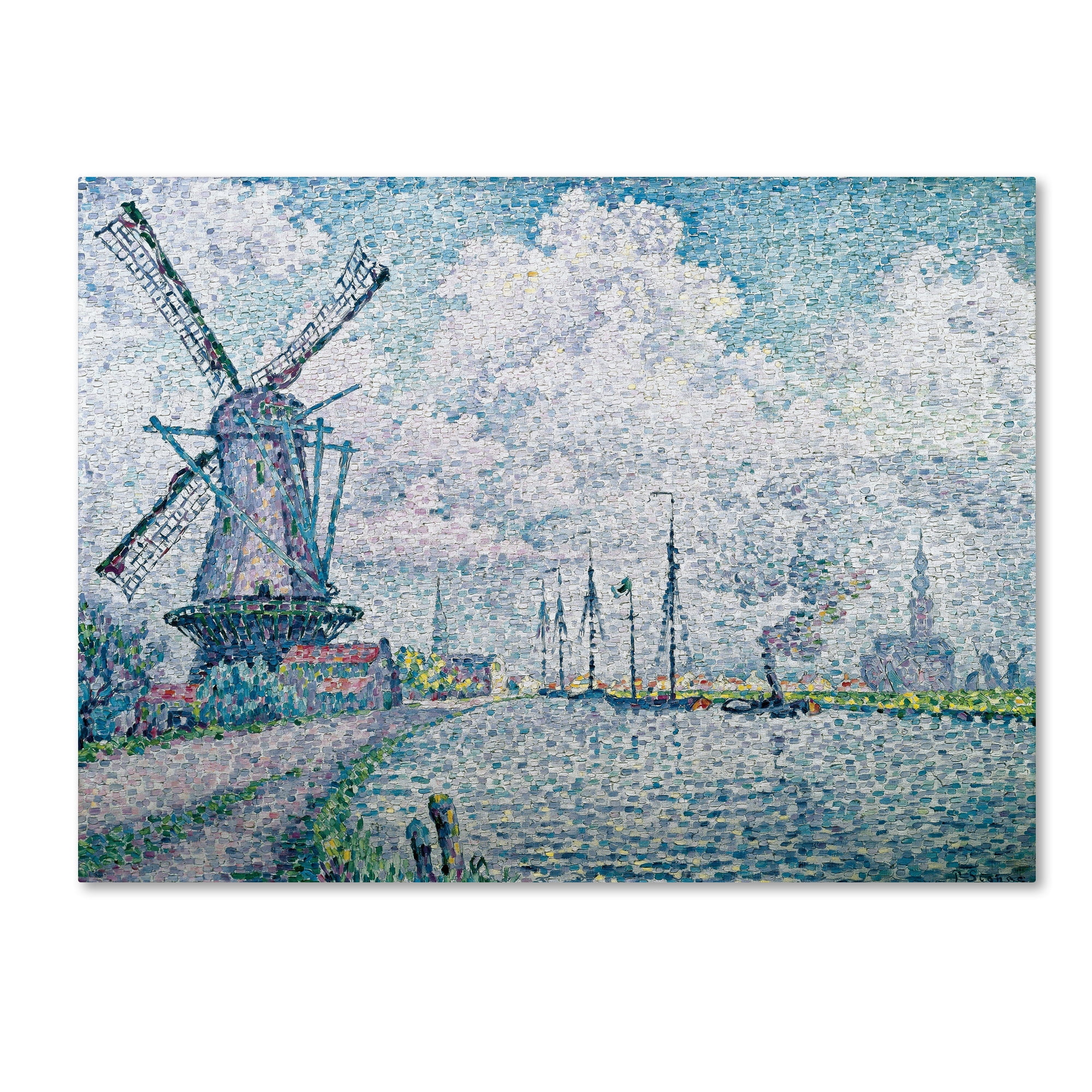Paul Signac 'Canal Of Overschie' Landscape Canvas Print