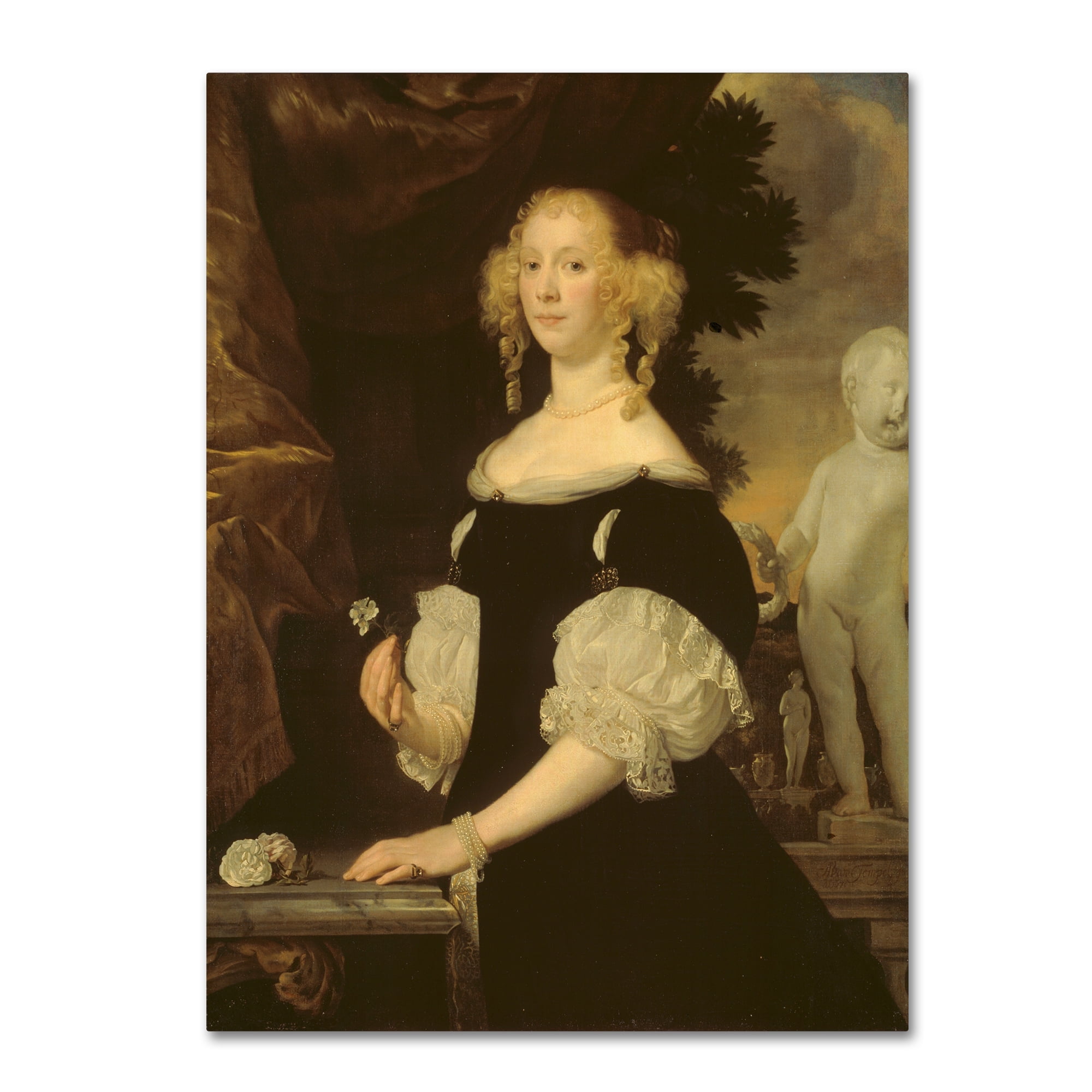 Abraham van den Tempel 'Portrait Of A Woman' Canvas Art