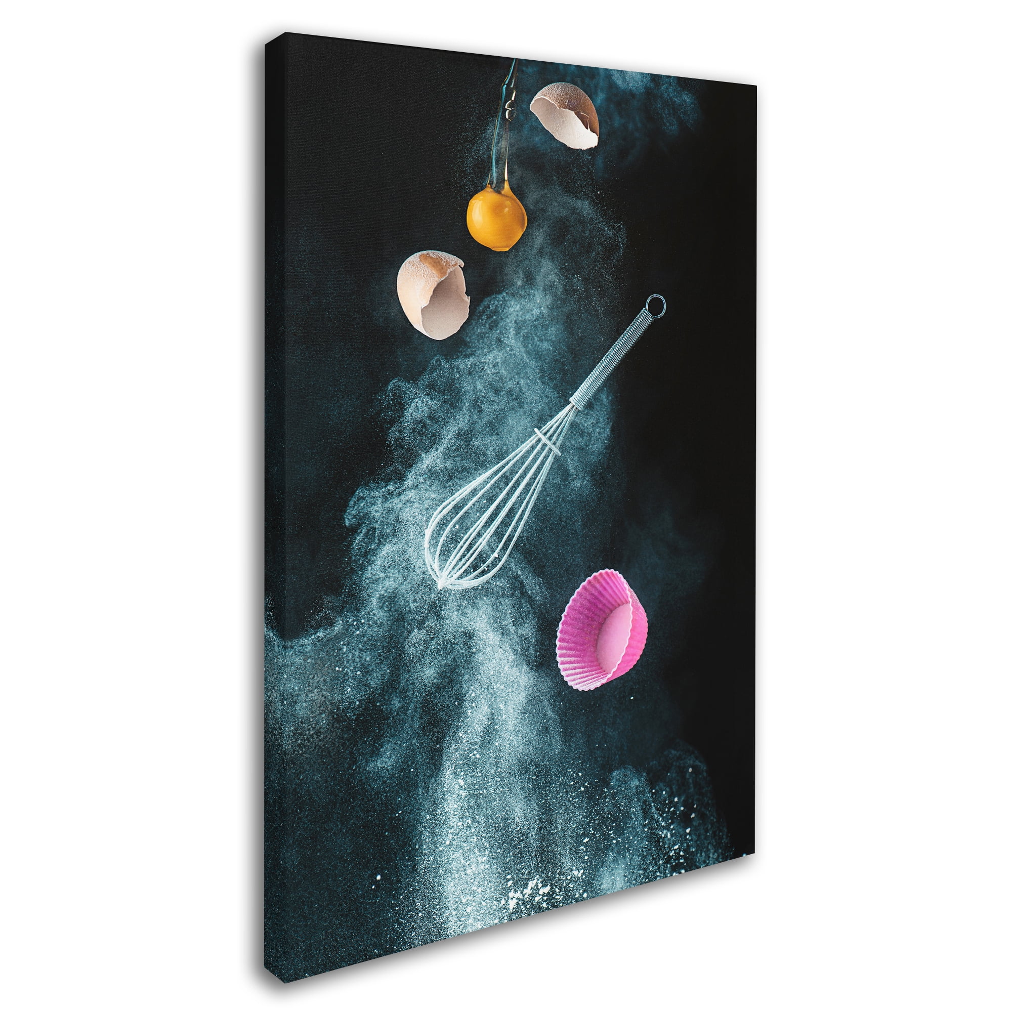 Abstract Kitchen Mess Canvas Art in Black and Pink