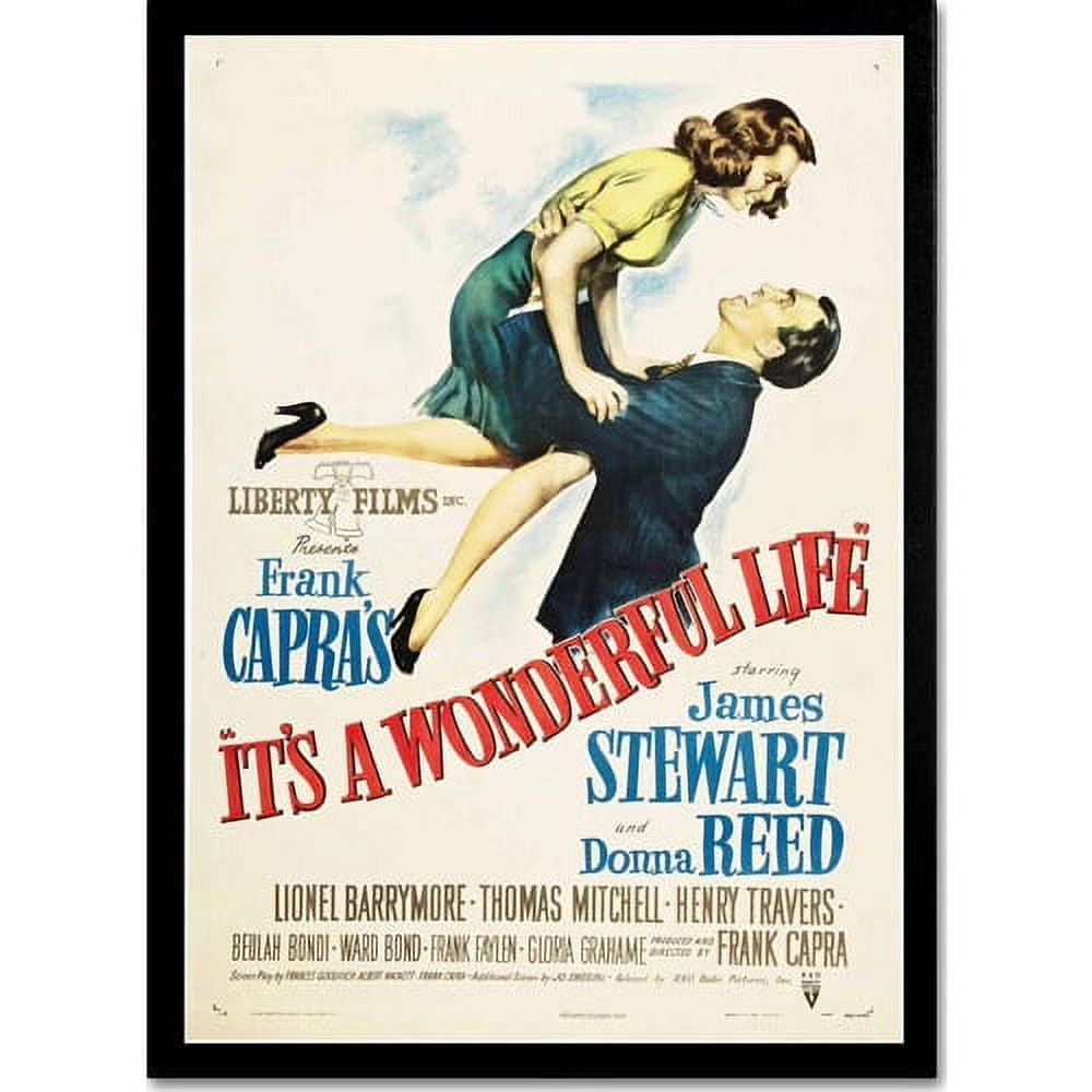 Vintage It's a Wonderful Life Framed Movie Poster 22 x 32