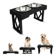 thumbnail image 1 of PETMAKER Elevated Dog Bowls - 3 Height Adjustable Dog Bowl Stand (Black), 1 of 8