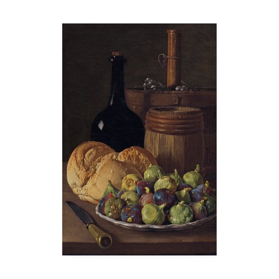 Melendez 'Still Life with Figs and Bread' Canvas Art