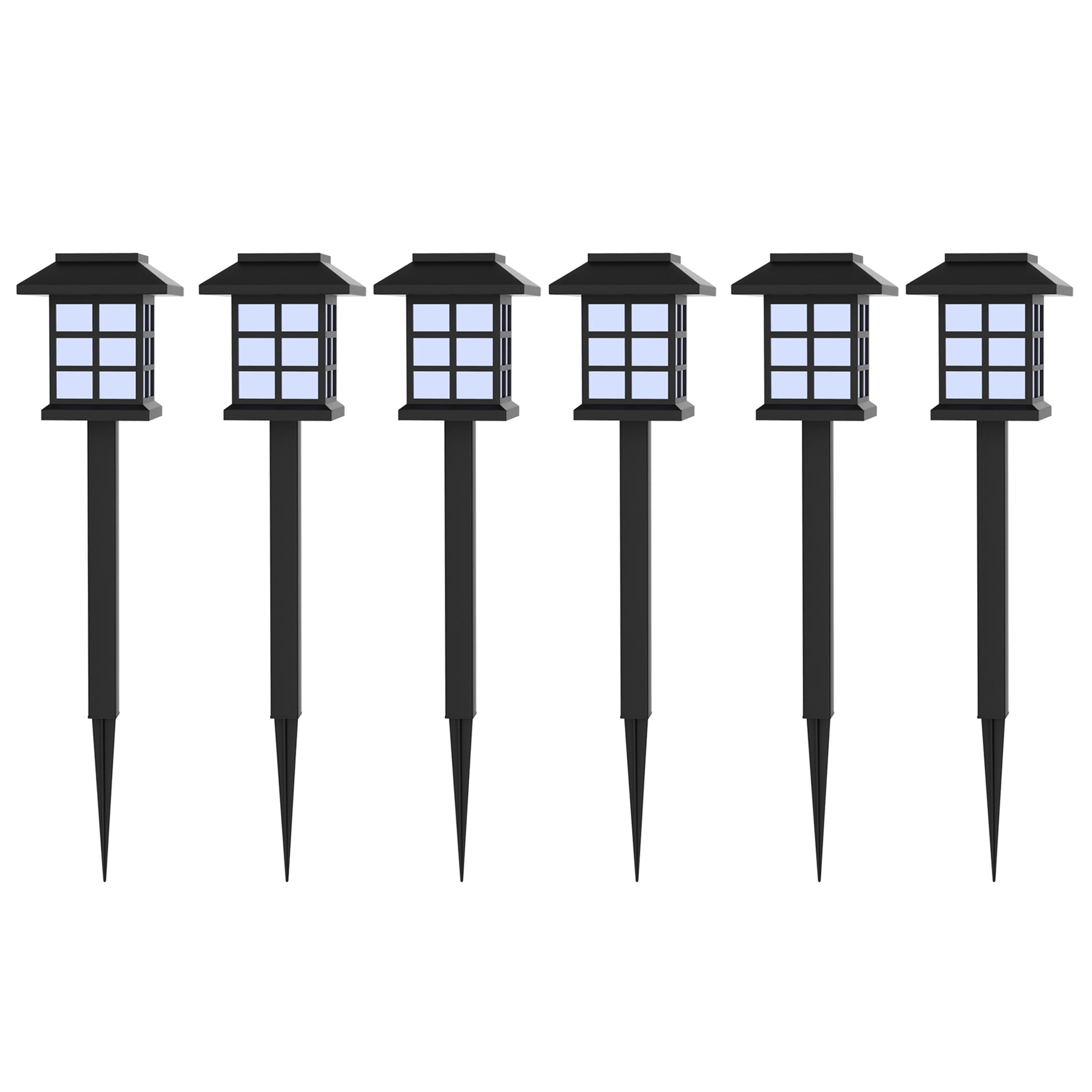 Pure Garden 6-Piece Weather-Resistant Solar Outdoor Lights Set for Gardens