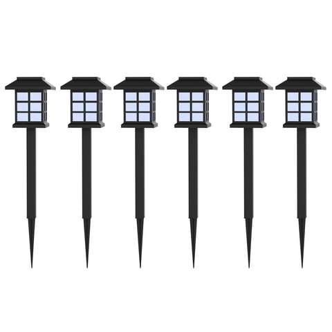 Pure Garden 6-Piece Weather-Resistant Solar Outdoor Lights Set for Gardens
