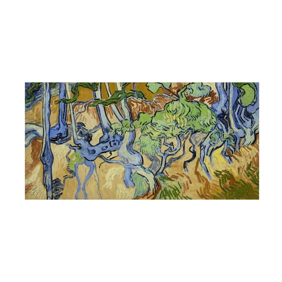Trademark Fine Art Vincent Van Gogh Tree Roots Canvas Wall Art - 12x24