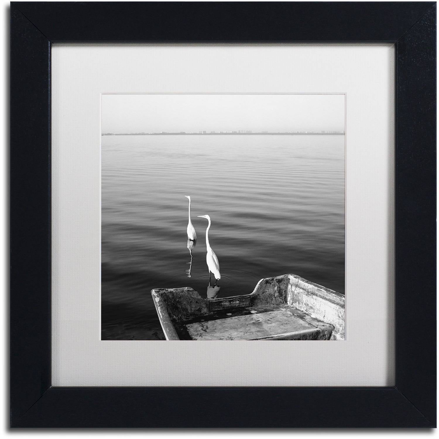 Black Framed Herons Photography on Canvas with Acrylic Mat