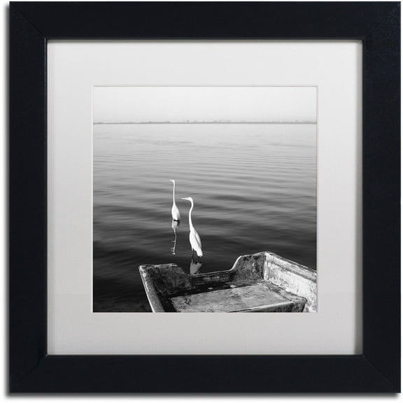 Moises Levy '2 Herons Leaving'' Matted Framed Art