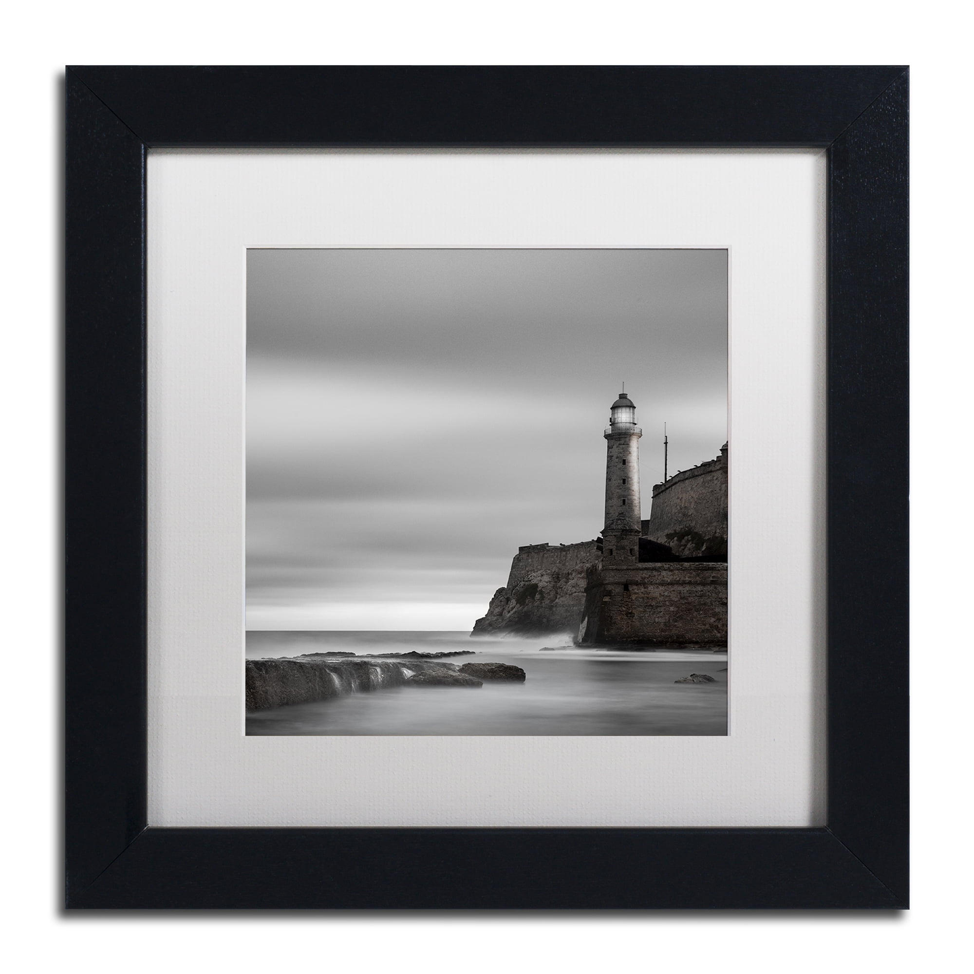 Moises Levy 'Morro Lighthouse' Matted Framed Art