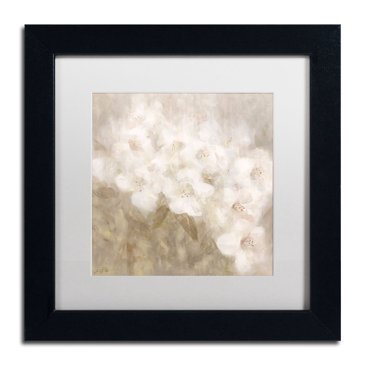 Li Bo 'Wild Flowers II' Matted Framed Art