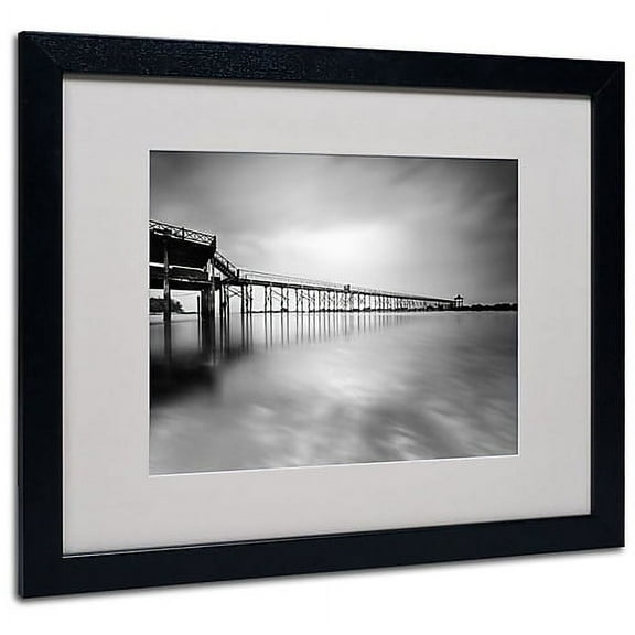Matted art under acrylic in a black frame