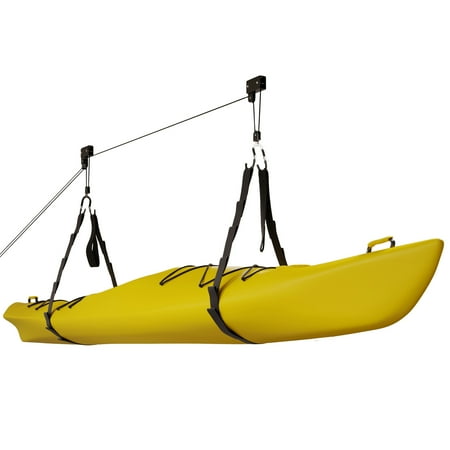 Rad Sportz Kayak Hoist - Overhead Pulley System, 125lb Capacity for Canoes, Bikes, Ladders, Kayak Storage, 12-foot Ceilings - Heavy-Duty Garage Storage Solution