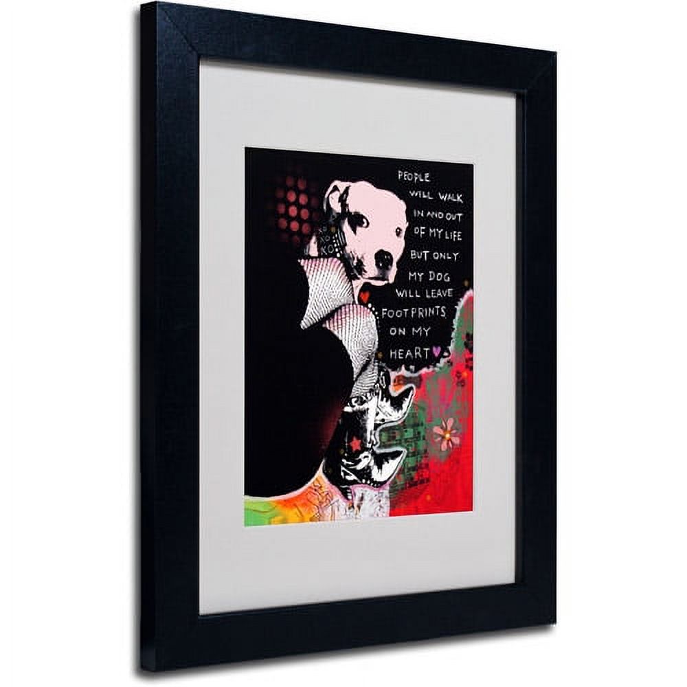 Matted art under acrylic in a black frame