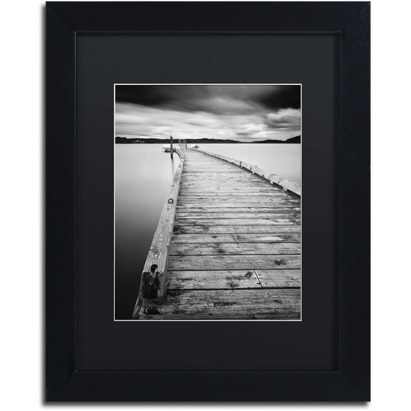 Moises Levy 'Motchia' Black Matted Framed Art