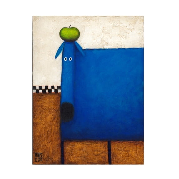 Daniel Patrick Kessler 'Blue Dog With Apple' Canvas Art