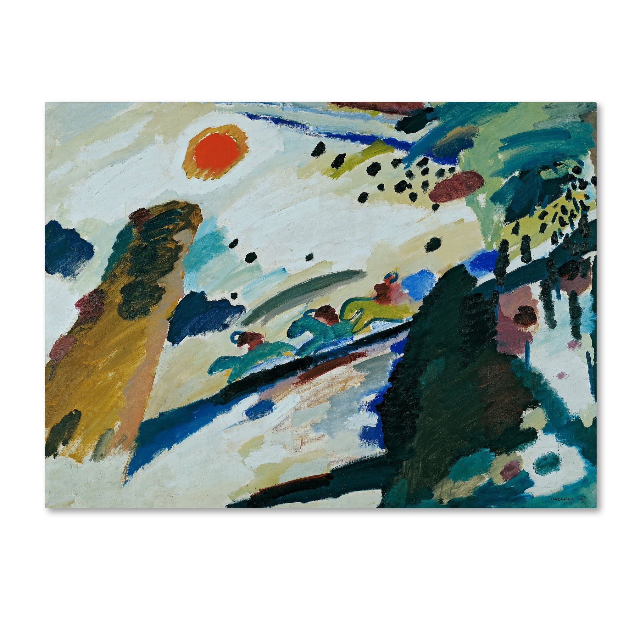 Kandinsky 'Romantic Landscape' Canvas Art