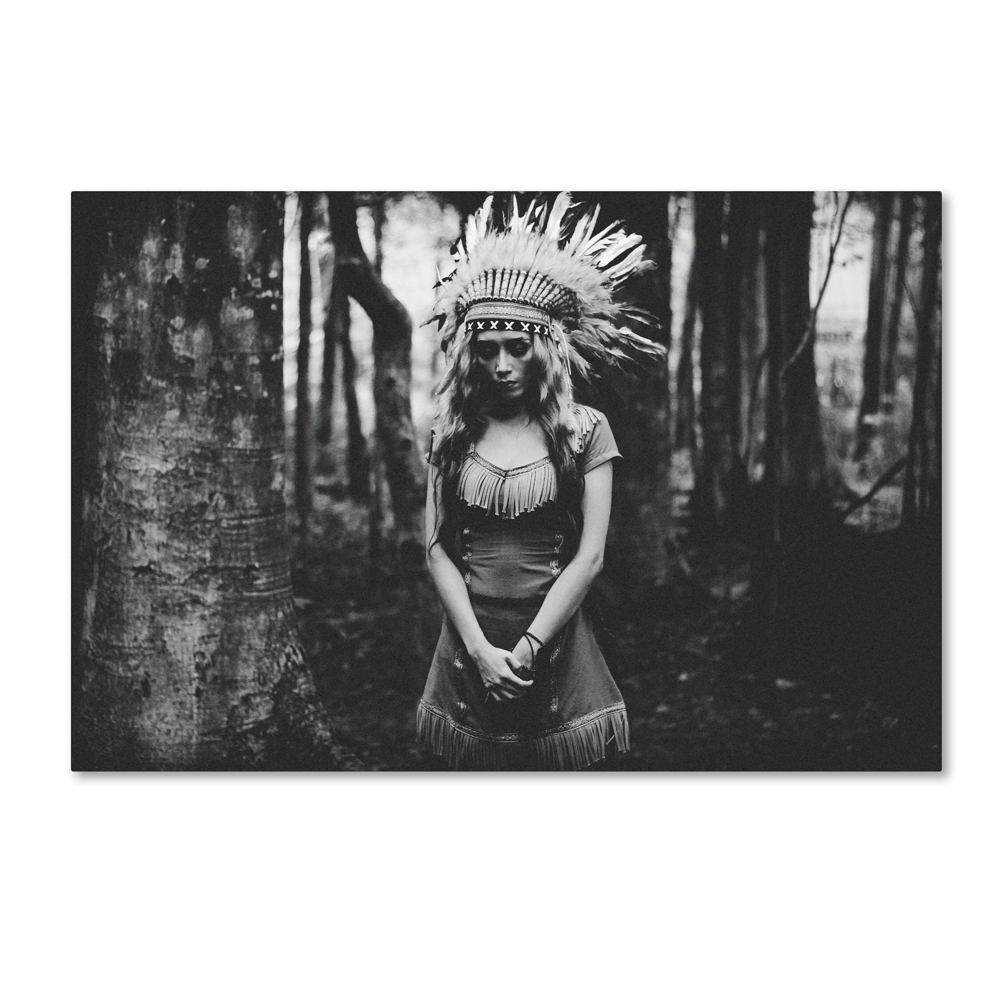 Bagasphotowork 'Black And White Mood In The Forest' Canvas Art