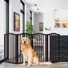 PETMAKER 4-Panel Indoor Foldable Pet Gate for Stairs or Doorways (Brown)