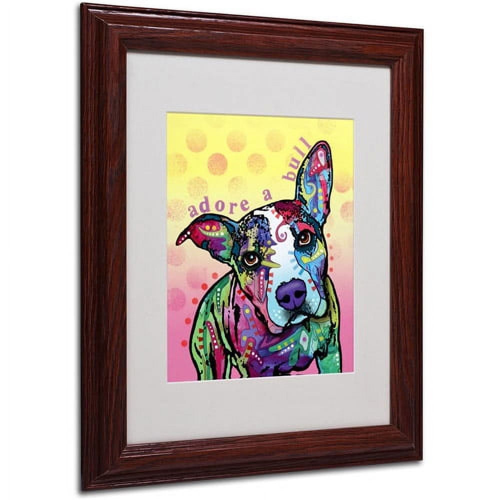 Dean Russo Adoreabull Colorful Dog Print on Canvas with Wood Frame