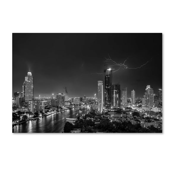 Stefan Schilbe 'Bangkok Lightning' Canvas Art