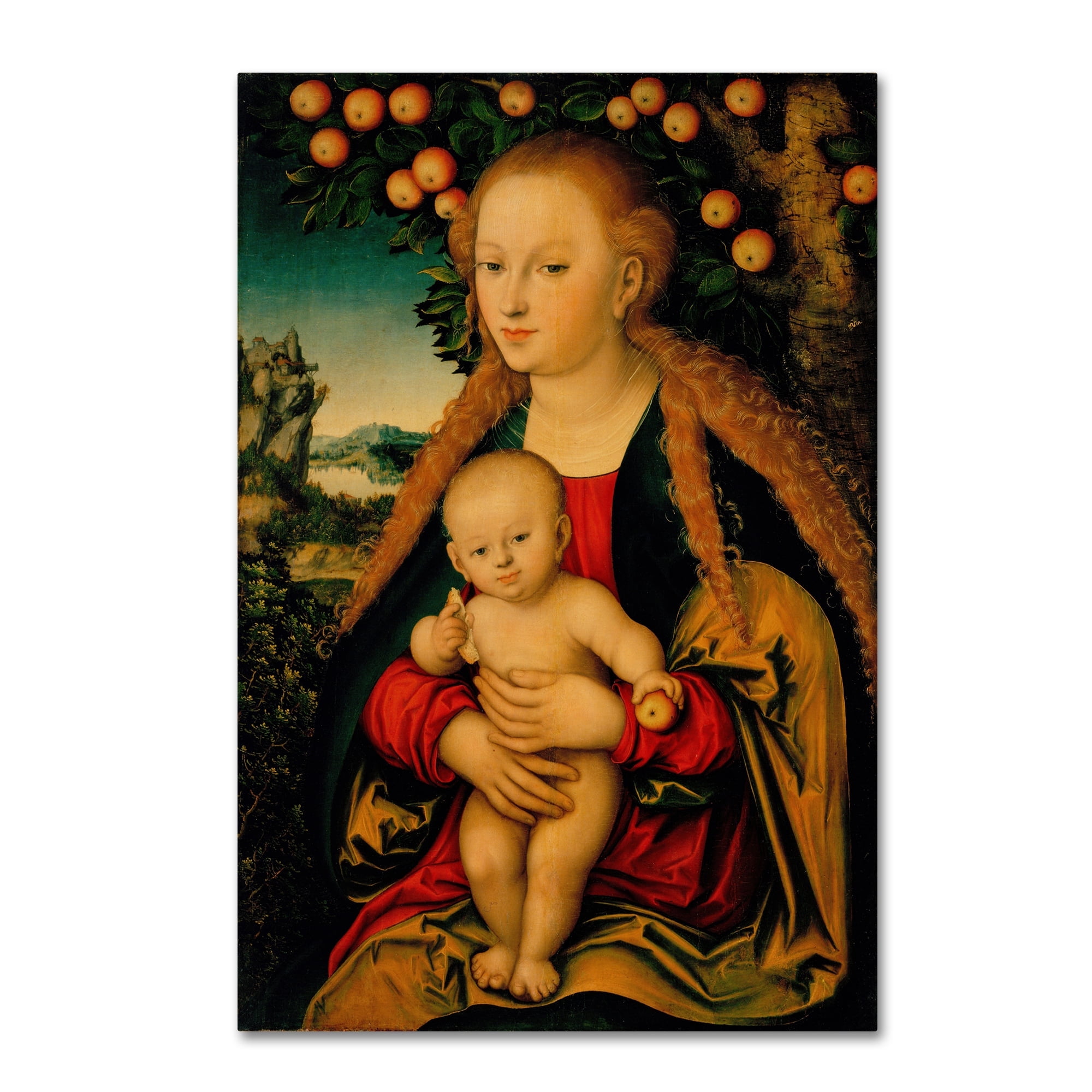 Cranach 'The Virgin And Child Under An Apple Tree' Canvas Art