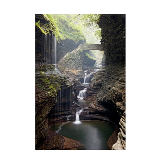 Trademark Fine Art Mike Jones Photo Watkins Glen Rainbow Bridge Canvas Wall Art - 16x24
