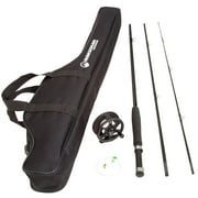 Wakeman Fly Fishing Rod and Reel Combo with Accessories (Black)